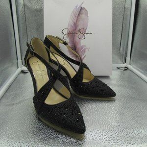 JESSICA SIMPSON BLACK MICRO FLASH SHOES. SIZE 6MED.  NIB